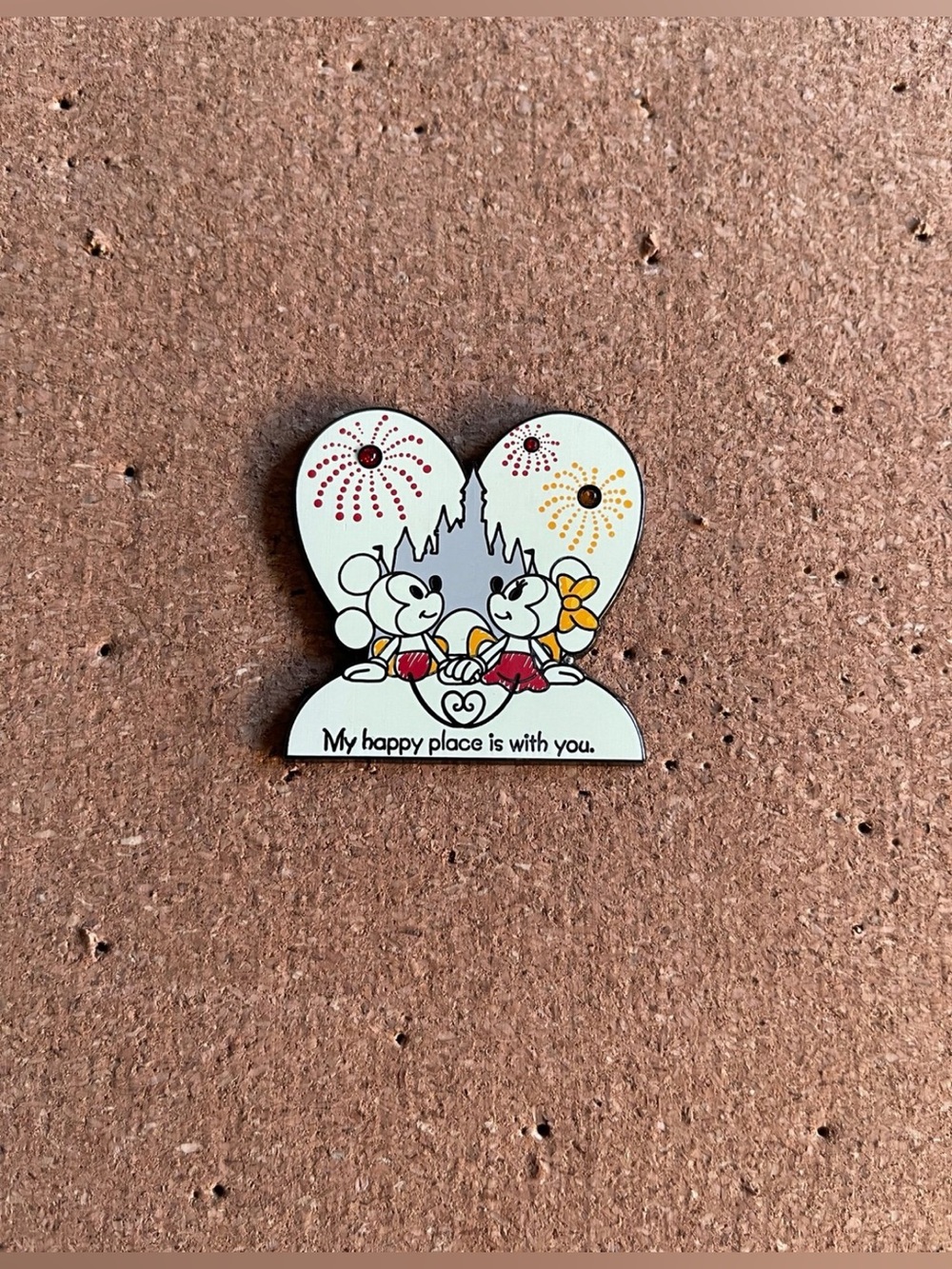 Mickey and Minnie Disney Love Pin “My Happy Place is with You” Limited Edition